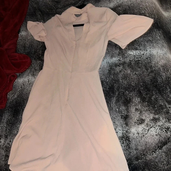 H&M Nude pink Elegant A Line Midi dress SZ  2 - Picture 15 of 16